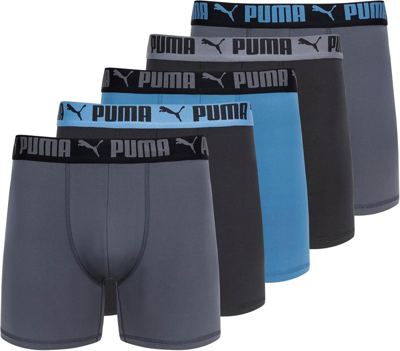 mens 5 Pack Performance Boxer Briefs Boxer Briefs - Black/Blue/Grey