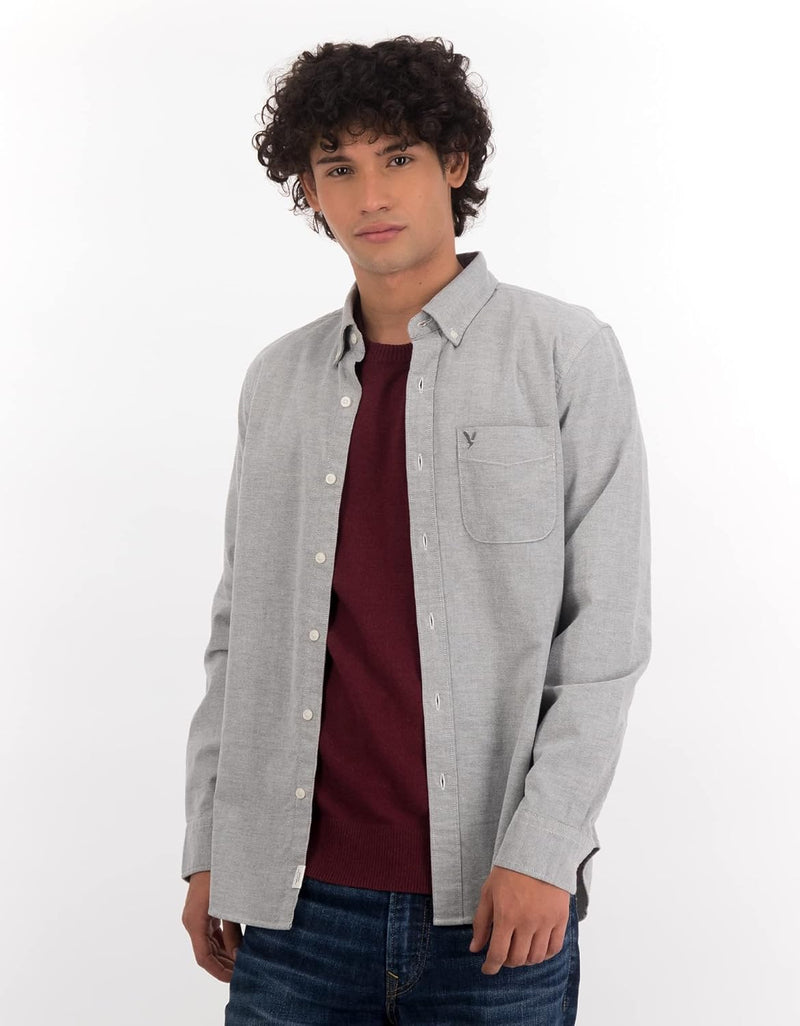 American Eagle Men's Slim Fit Oxford Button-Up Shirt