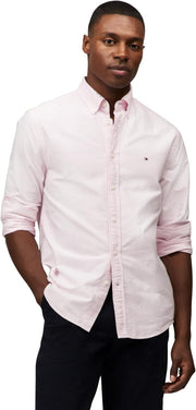 Mens Long Sleeve Oxford Shirts in Regular Fit, Men's Button Down Shirts, Also Available in Big and Tall - Classic Pink / White