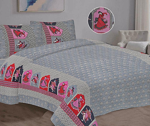 SUFAYA FAB Printed Indian Sanganer Cotton Premium Big Size Bedsheets for Modern Look(108x108) inches,Pillow (17x27) inches