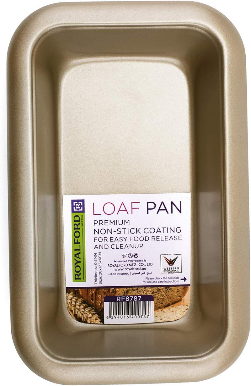 Royalford Loaf Pan 28X17.5X6Cm, 0.5MM, Premium Spring Form Cake Tin Pan for Home and Restaurant Use - 6 x 18.5 x 28.5 cm