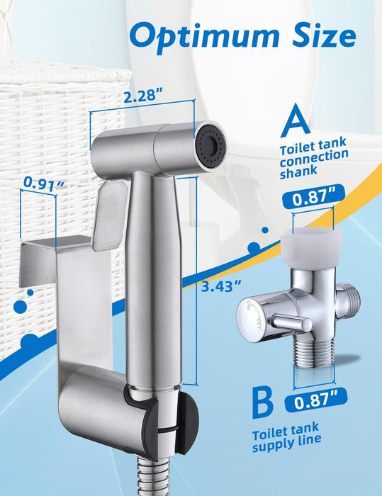 Handheld Bidet Sprayer for Toilet, BRITULIF Jet Sprayer for Toilet Muslim Shower Set, Adjustable Bidet Attachment Toilet Water Sprayer,Bidets for Existing Toilets Bidet Hose for Feminine Wash