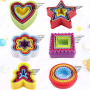Cookie Cutter Shapes Set, 32Pcs 6 Shapes Biscuit Cutters Shapes, Cake Vegetable Fondant Fruit Cutters Shapes Set for Kids Adults (Random Color)
