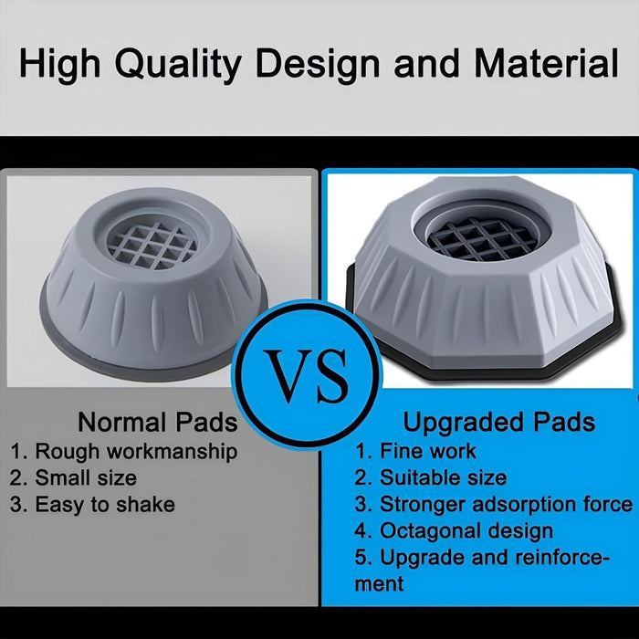 Joyzzz Anti Vibration Pads for Washing Machine, 4PCS Heavy Duty Rubber Shock Absorber Pads, Noise Cancelling Washer Dryer Support, Universal Anti Walk Pads for Most Washing Machines and Dryers