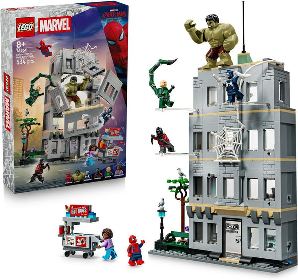 Marvel Spider-Man vs. Hulk Epic Clash 76350 Interactive Super Hero Toy, 4-Floor Office, Action Figure & 5 Minifigures, Gift for 8+ Year Old Boys & Girls, 534 Pieces