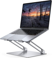 Lamicall Laptop Stand Riser Portable - Foldable Height Adjustable Ergonomic Computer Notebook Stand Holder Lift for Desk, Compatible with MacBook Air Pro, Dell XPS, HP (10-17'') - Silver - Sliver