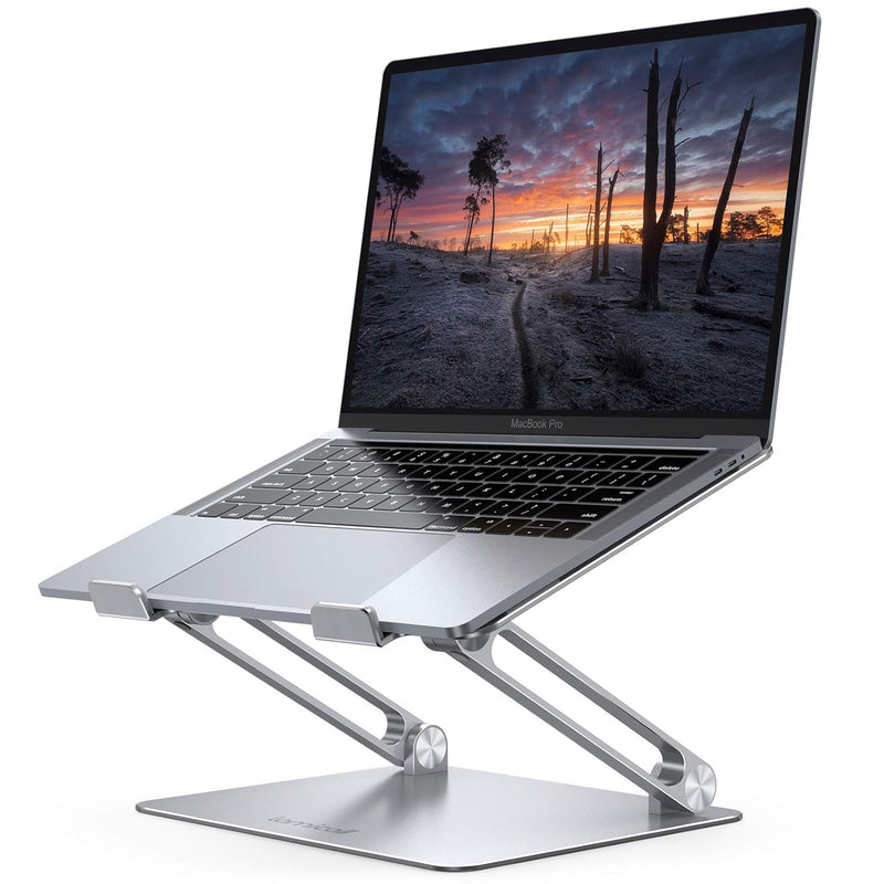 Lamicall Laptop Stand Riser Portable - Foldable Height Adjustable Ergonomic Computer Notebook Stand Holder Lift for Desk, Compatible with MacBook Air Pro, Dell XPS, HP (10-17'') - Silver
