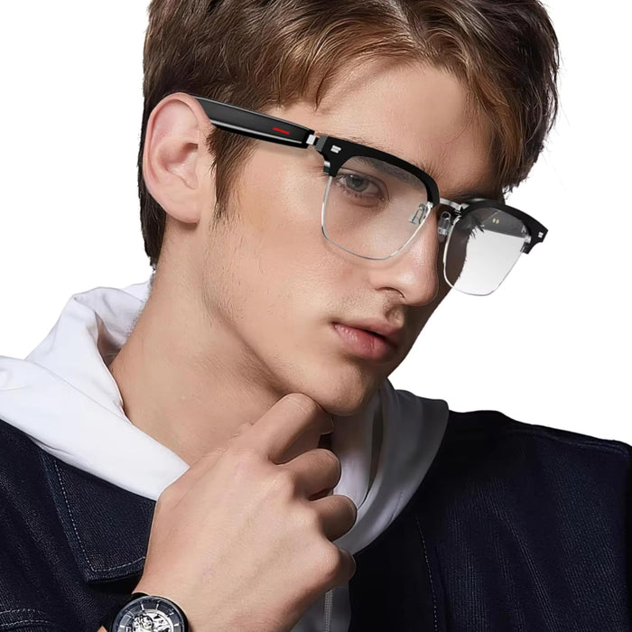 Smart Audio Glasses MG02 – Bluetooth 5.3 Touch Control Super Bass Hands-Free Calls | Open-Ear Wireless Sunglasses Lightweight Stylish Black | for iPhone Samsung Huawei, One Size