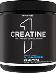 Rule 1 Creatine Powder Pure Micronized Creatine Monohydrate for High-Intensity Exercise and Lean Body Mass Support, Flavored and Unflavored (60 Servings, Fruit Punch) - Blue Raspberry 30 Servings