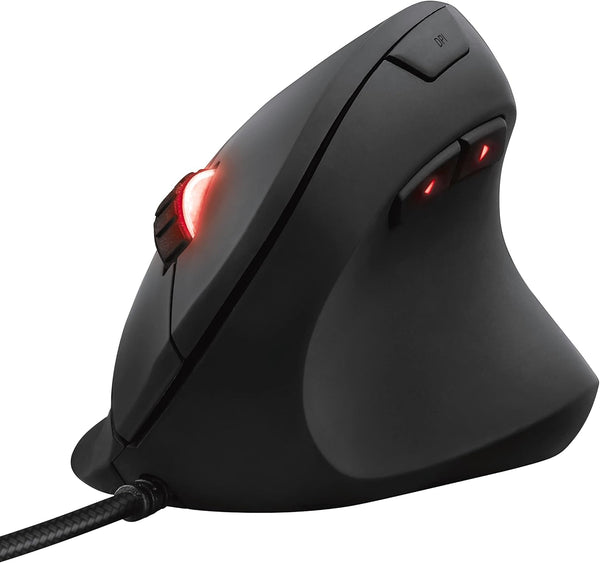 Trust Gaming GXT 144 Rexx Vertical Ergonomic Gaming Mouse, 250-10,000 DPI, 6 Buttons, Black - Rexx Vertical Mouse