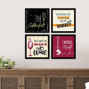 kotart Engineered Wood Photo Frames For Kitchen And Restaurant Wall Decoration - Food Quotes Decor Poster With Frame (11 Inch X 11 Inch, Multi) Design-2, Square)