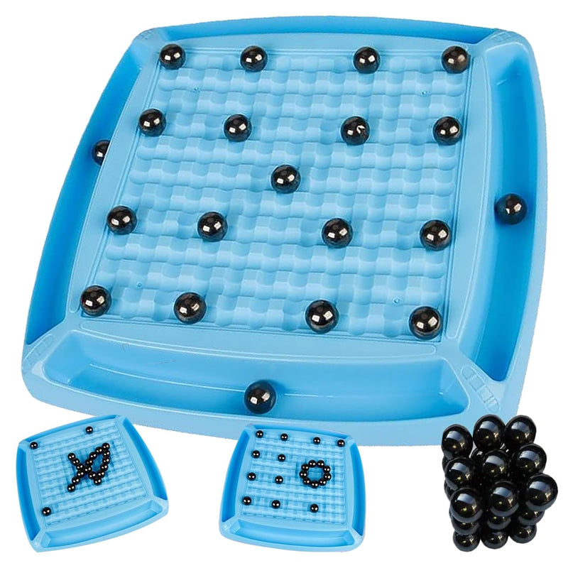 Moninsta Magnetic Chess Game, Table Top Magnetic Board Game with 30 PCS Round Magnetic, Enhancement of Thinking Resilience, Fun Interactive Family Games for Kids and Adult
