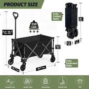 SKY-TOUCH Garden Cart Folding Trolley Cart Outdoor Wagon Collapsible with Removable Fabric Festival Garden Camping Picnic Cart Portable Transport Trailer