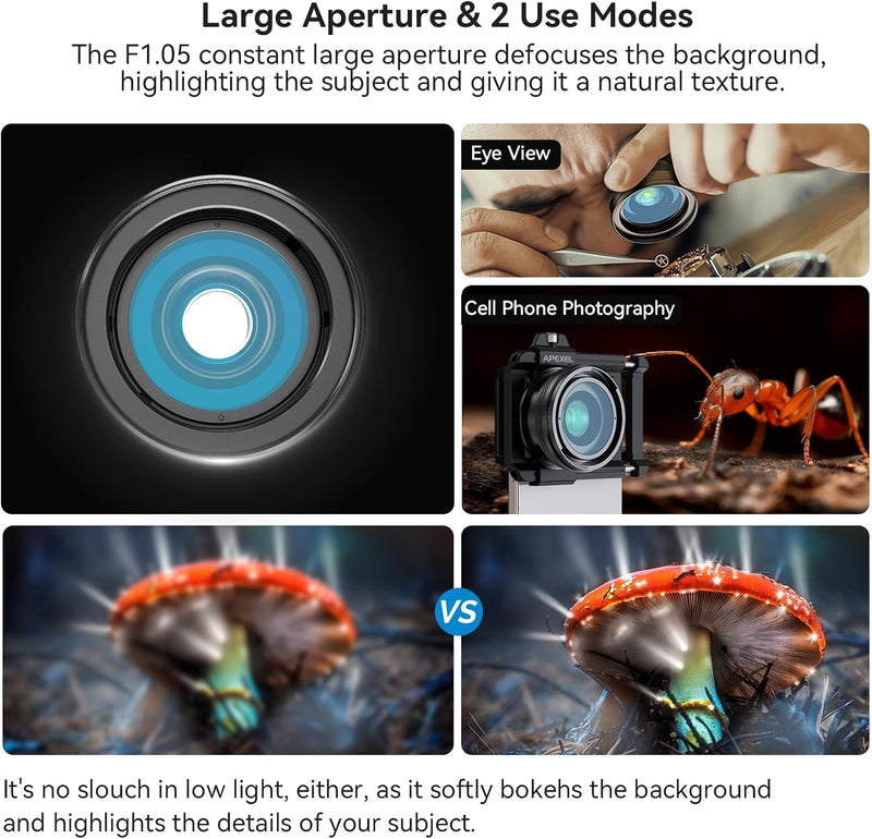 Macro Lens Kit for Smartphone 10-20X Zoom Photography Lens for iPhone and Samsung Galaxy Mobile Phones with Universal Clip HD Optical Glass for Close-up Shots of Nature and Jewelry