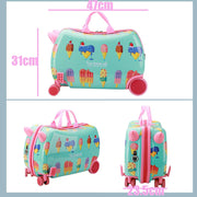 Kids Luggage - Toddler Suitcase with Wheels for Girls, Ride On Suitcase (Ice Cream)