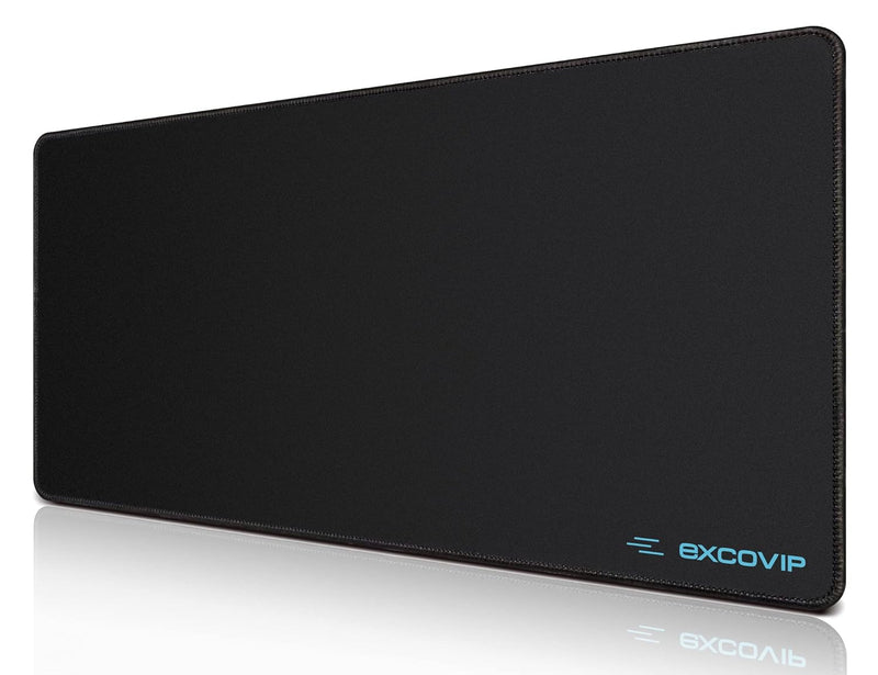 EXCOVIP Gaming Mouse Pad XL, Extended Table Mat Desk Pad For Computer & Laptop Keyboard Accessories Rubber Mice Pads Non-Slip Black Stitched Edges -23.5x11.6"
