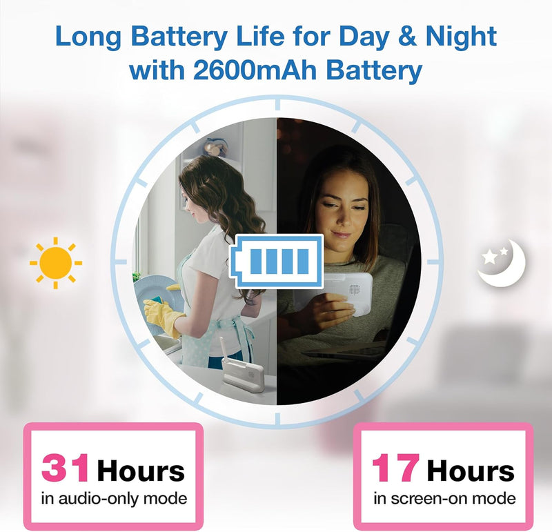 VTech VM924 Remote Pan-Tilt-Zoom Video Baby Monitor, 5" LCD Screen, Up to 17 Hrs Video Streaming, Night Vision, Up to 1000ft Range, Soothing Sounds, 2-Way Talk, Temperature Sensor,Secured Transmission