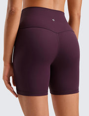 CRZ YOGA Womens ButterLuxe Biker Shorts 6"- High Waist Workout Athletic Running Spandex Yoga Shorts