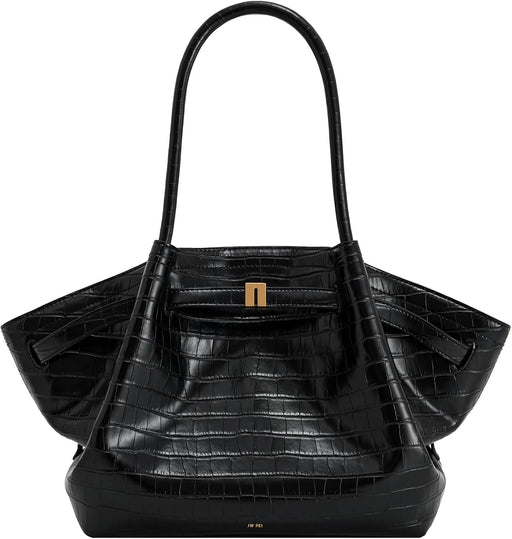 Women's Hana Medium Tote Bag - Black Croc