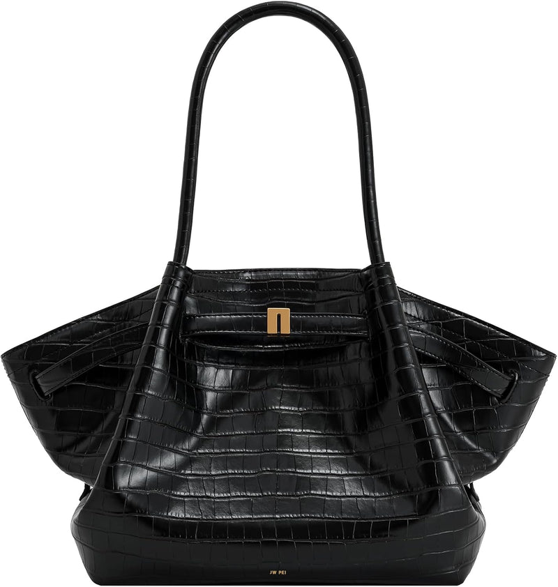 Women's Hana Medium Tote Bag - Black Croc