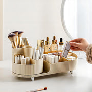 Makeup Organizer, New Perfume Organizer,Upgraded 2-in-1 360 Rotating Makeup Brush Holder,Vecolla Large Adjustable Cosmetic Storage for Vanity,Makeup Organizer Drawers for Skincare Cosmetic(Black)