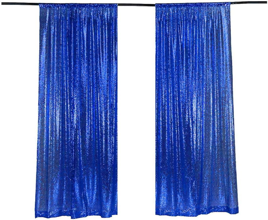 LQIAO 2 Panels Light Gold Sequin Backdrop Glitter Fabric for Wedding Birthday Parties Shimmer Wall-2x8ft
