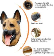 CreepyParty Novelty Halloween Party Latex Animal Dog Head Mask Sounding German Shepherd (Silent)