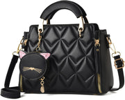 womens Xiaoyu001 Women Purse Satchel - Black Bubble