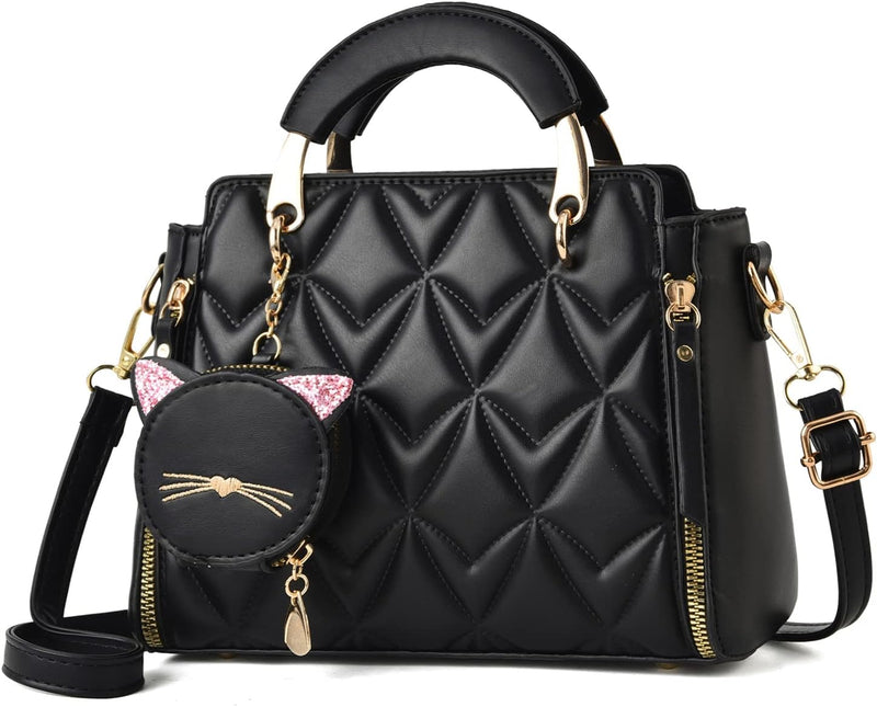 womens Xiaoyu001 Women Purse Satchel - Black Bubble