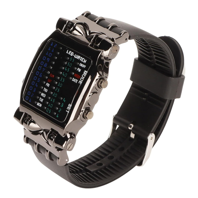 Jaerb LED Electronic Watch, Binary Watch Stylish Beautiful Colorful LED Digital Display for Big Boys