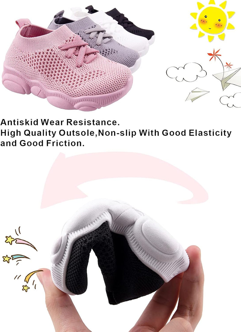 Baby First Walking Shoes 1-4 Years Kid Shoes Trainers Toddler Slip on Infant Waves Shoes Boys Girls Cotton Mesh Breathable Sneakers Outdoor
