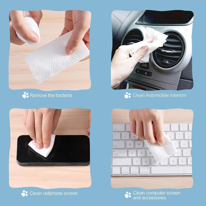 MOMENT 4Packs Disposable Face Towel Soft Washcloths Facial Cleansing Cotton Tissue Wet Dry Wipes Makeup Remover Towel for Skincare 400PCS/200 200MM
