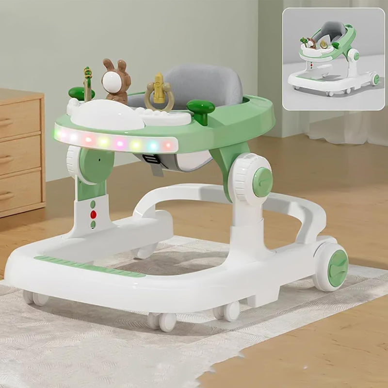 Baybee Berno 2 in 1 Baby Walker for Kids | Push Walker for Baby with 3 Adjustable Height, Lights & Musical | Baby Boy Girl 6 to 18 Months (Blue)