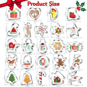 NESLIN 24Pcs Christmas Cookie Cutter, Xmas Biscuit Cutter Mold DIY Stainless Steel Cookie Cutter Large with Gingerbread Man, Tree, Angel & More Baking Molds Cake Pastry Cutter Holiday Party Supplies