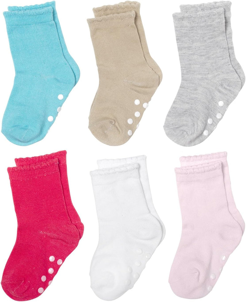 Silky Toes Baby Boy Girl Infant Socks 6Pk (12-18M, Basic Multi Girls (6 Pairs))