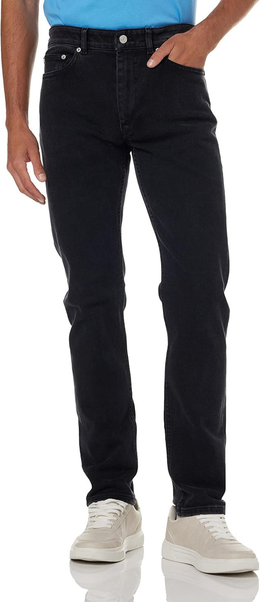 Mens Slim Fit Stretch Cotton Casual Pants - Black