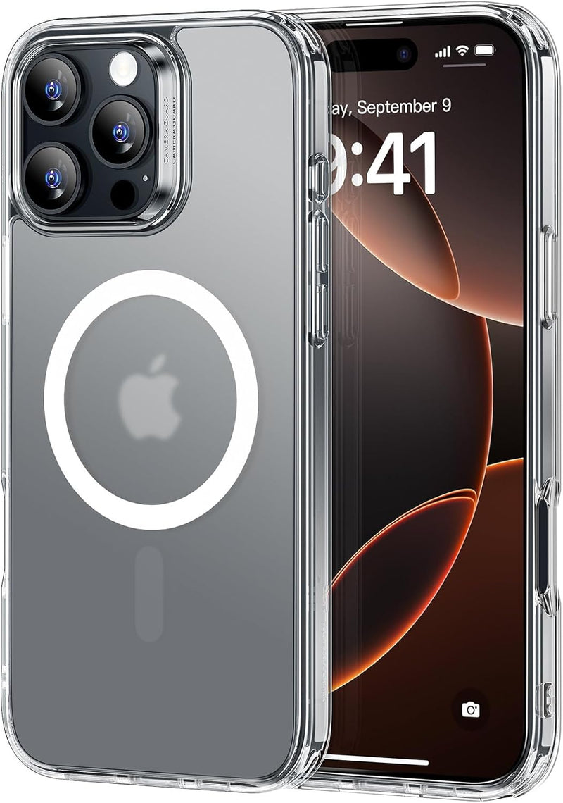 ESR for iPhone 15 Pro Max Case, Compatible with MagSafe, Military-Grade Protection, Yellowing Resistant, Scratch-Resistant Back, Magnetic Phone Cover for iPhone 15 Pro Max, Classic Series, Clear - iPhone 16 Pro Max B-Frosted Clear