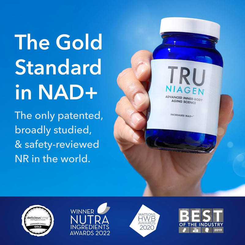 TRU NIAGEN - Patented Nicotinamide Riboside NAD+ Supplement. NR Supports Cellular Energy Metabolism & Repair, Vitality, Healthy Aging of Heart, Brain & Muscle - 30 Servings / 30 Capsules - Pack of 1