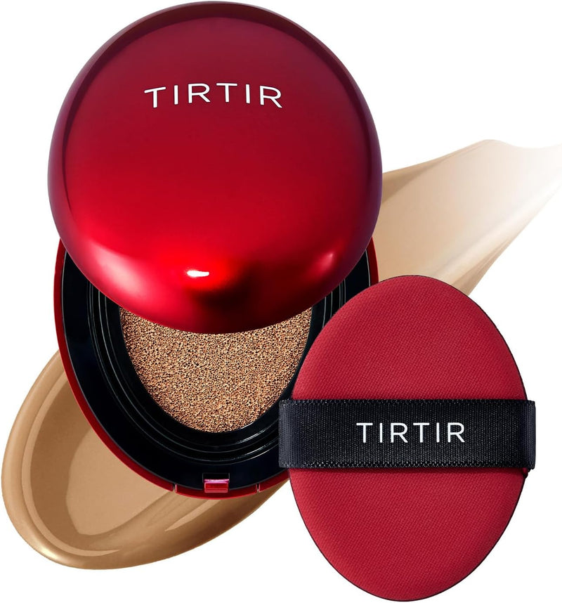Mini Size TIRTIR Mask Fit Red Cushion Foundation Japan's No.1 Choice for Glass skin, Long-Lasting, Lightweight, Buildable Coverage, Semi-Matte (21N Ivory, 4.5g (Pack of 1)) - 35N Walnut 0.63 Fl Oz (Pack of 1)
