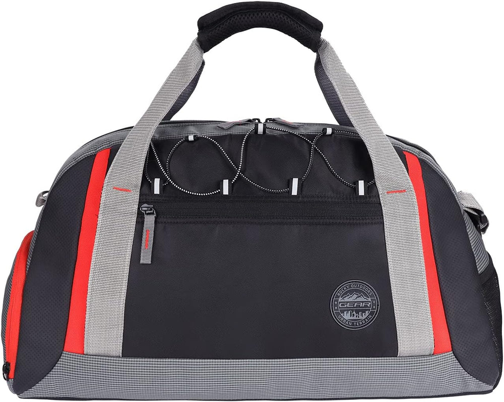 Yoga 30L Medium Water Resistant Travel Duffle Bag/Gym Bag/Sports Duffle for Men/Women(Grey-Black-Orange)
