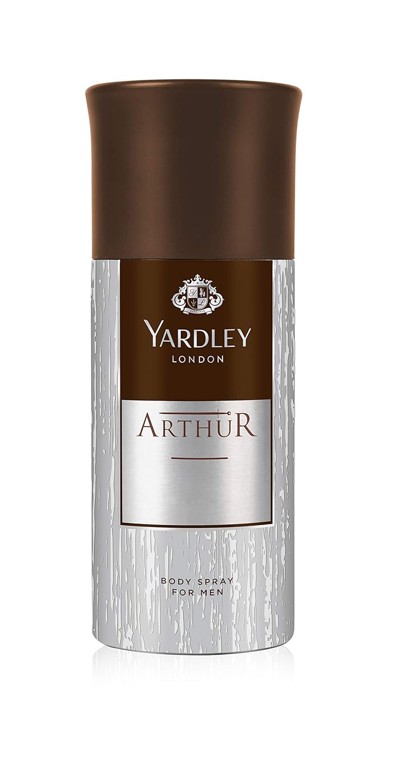 Yardley London Arthur Body Spray For Men - 150ml Classic Aromatic Refreshing Scent Formal Fragrance Long Lasting & Odor Protection