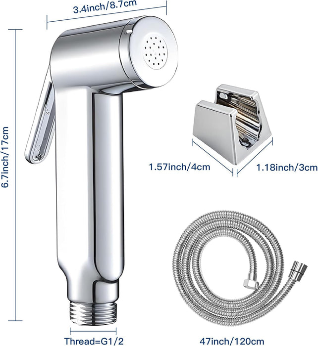 Handheld Bidet Sprayer,Uoexziyi Washing Toilet Sprayer Baby Cloth Diaper Bathroom Sprayer Toilet Water Spray with 1.2 Meters Hose for Pet, Baby and Personal Cleaning