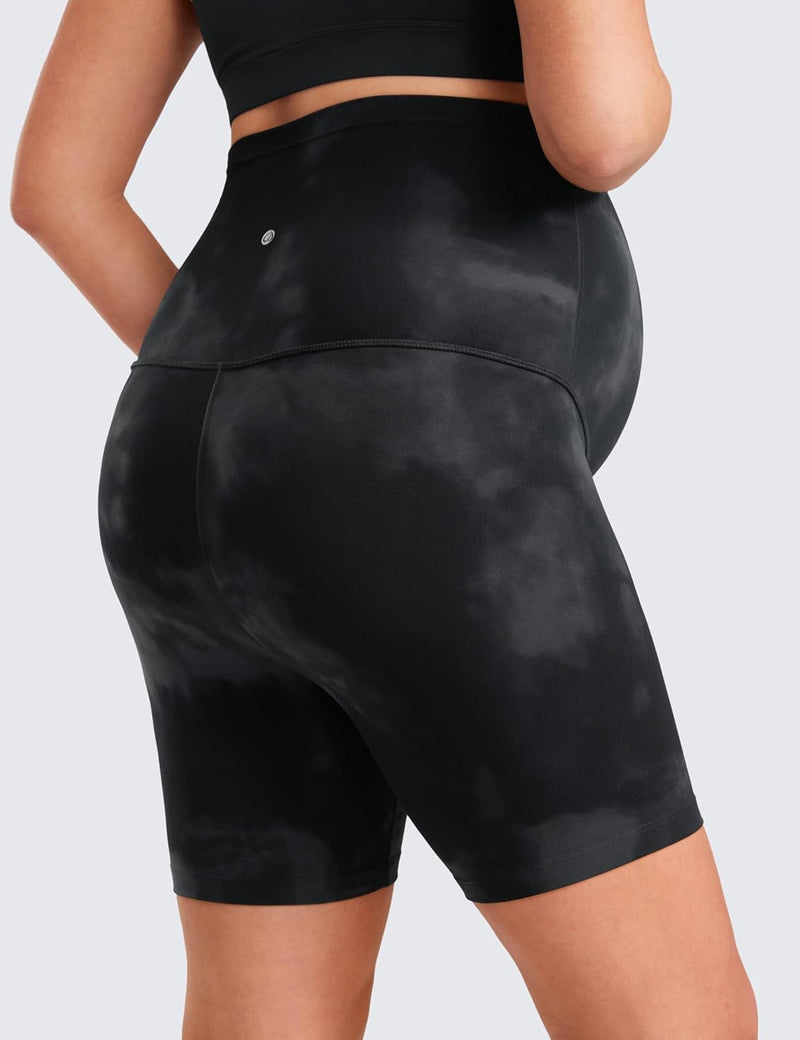 CRZ YOGA Womens Butterluxe Maternity Yoga Biker Shorts Over The Belly 4" / 6" - Pregnancy Workout Running Athletic