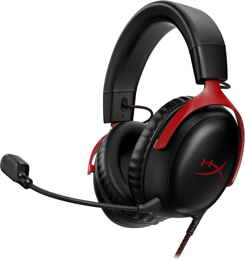 HyperX Cloud III Gaming Headset Black-Red - Black-Red Wired
