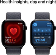Apple Watch Series 10 GPS + Cellular 46 mm Smartwatch with Jet Black Aluminium Case with Ink Sport Loop - One Size. Fitness Tracker, ECG App, Always-On Retina Display, Carbon Neutral