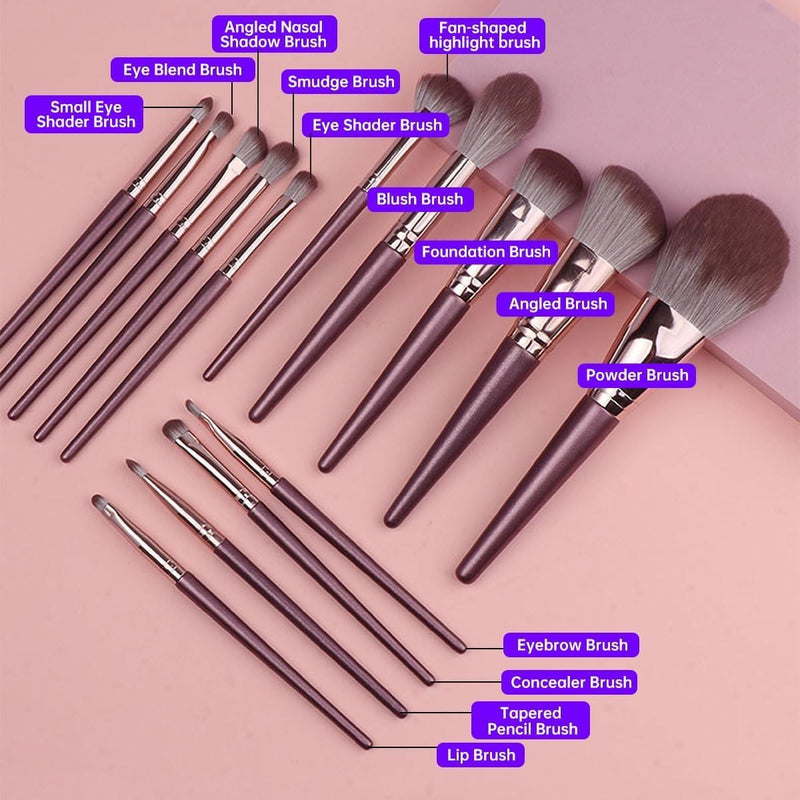 Makeup Brushes Set 14Pcs Premiun Synthetic Makeup Brushes for Foundation Eyeshadow Concealer & Blush Cosmetics Brush Set Gifts for Women Girls