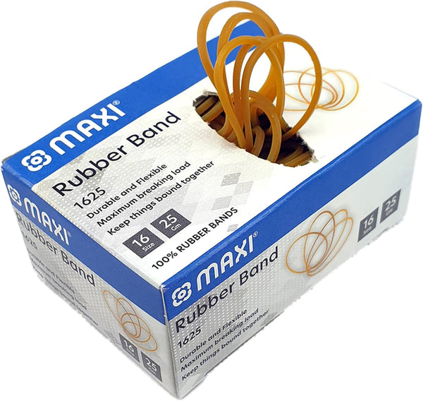 Maxi Rubber Band 25gm Size 16,Stretchable For School Home Office Stationary Organizing Money Supplies Elastic Document Arts Craftsplastic Bags Diy Toy, Yellow, 1625 - Yellow 25 g, Size 16