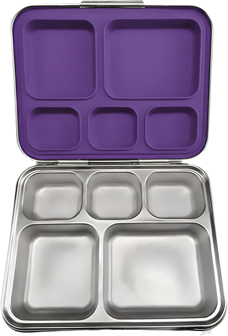 Stainless Steel Bento Lunch Box Leak-Resistant, Multi-Compartment Food Container Durable & Eco-Friendly Meal Prep Box for Kids & Adults Perfect for School, Office & Travel (purple) - purple
