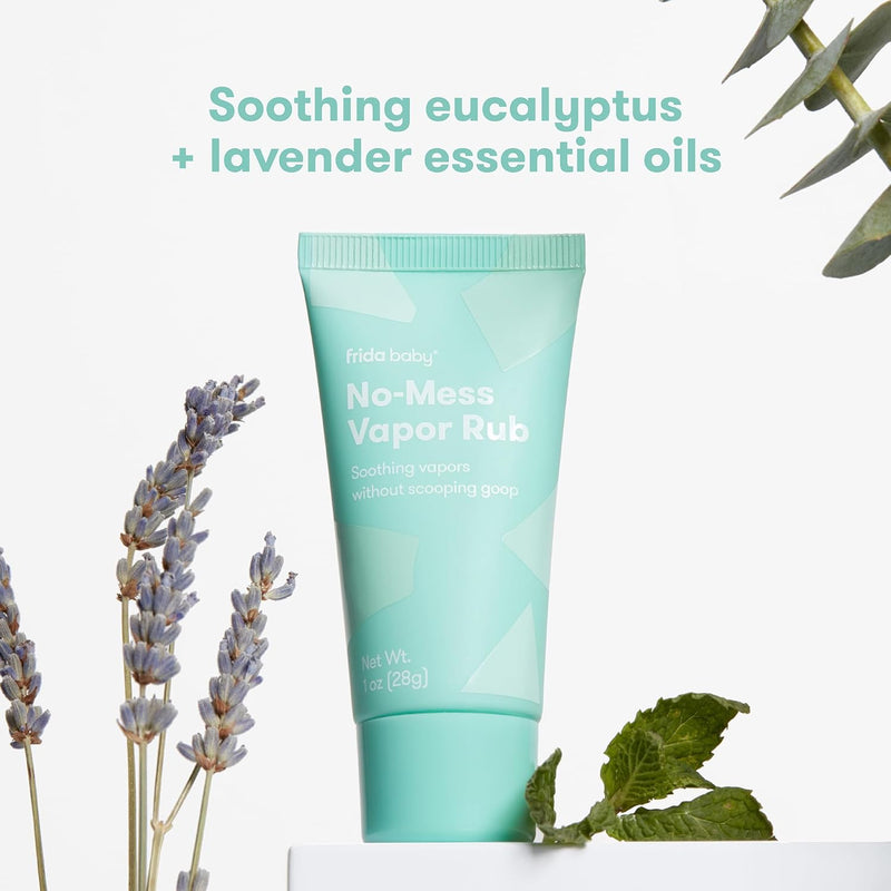No-Mess Vapor Rub, Baby Vapor Rub for Chest, Neck, Back + Foot,Non-staining, Petroleum-Free Hands-Free Applicator Tube, Soothing Eucalyptus & Lavender for Sleep