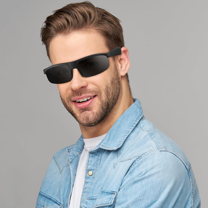 LVTEL Smart Glasses, Polarized Sunglasses, Built-in Mic & Speakers, Voice Assistant, Lightweight TR90 Frame UV Protection